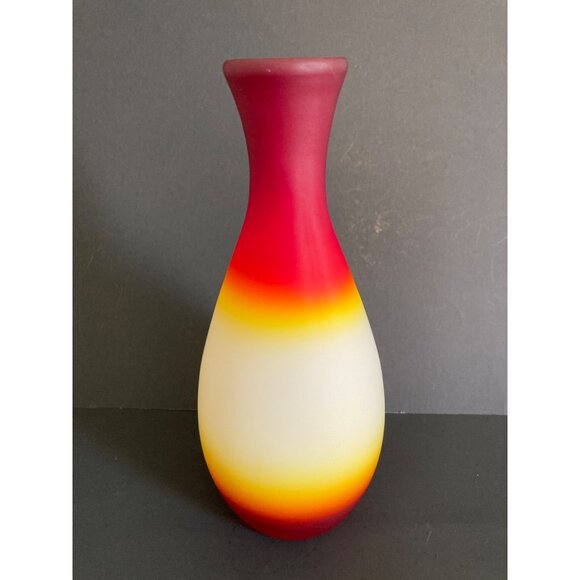 Vintage Imperial Art Glass Peach Blow Vase Cadmium GLOWS - Picture 1 of 9
